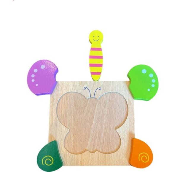 Wooden Butterfly & Airplane Toddler Puzzle Set - Picture 4 of 7
